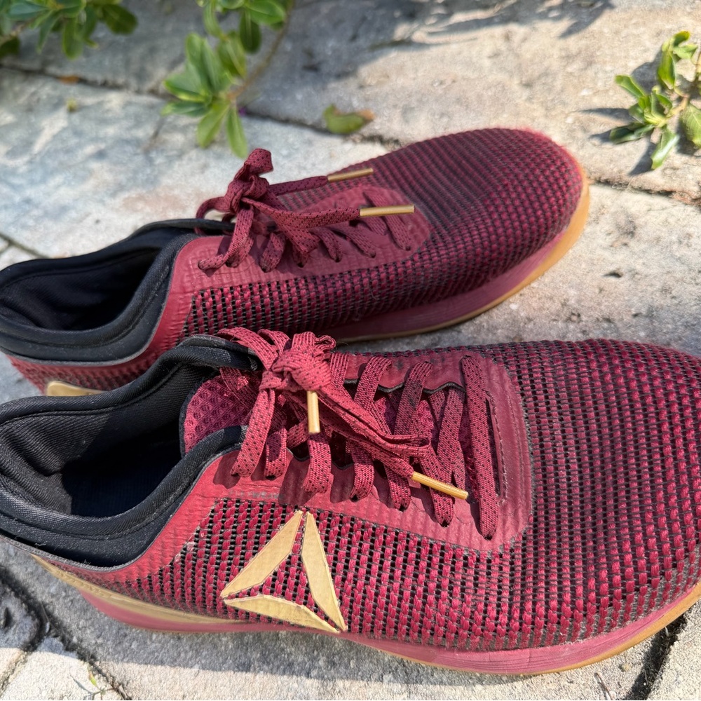 Reebok Women’s Maroon and Gold Nano 8 CrossFit Shoes - Picture 2 of 7